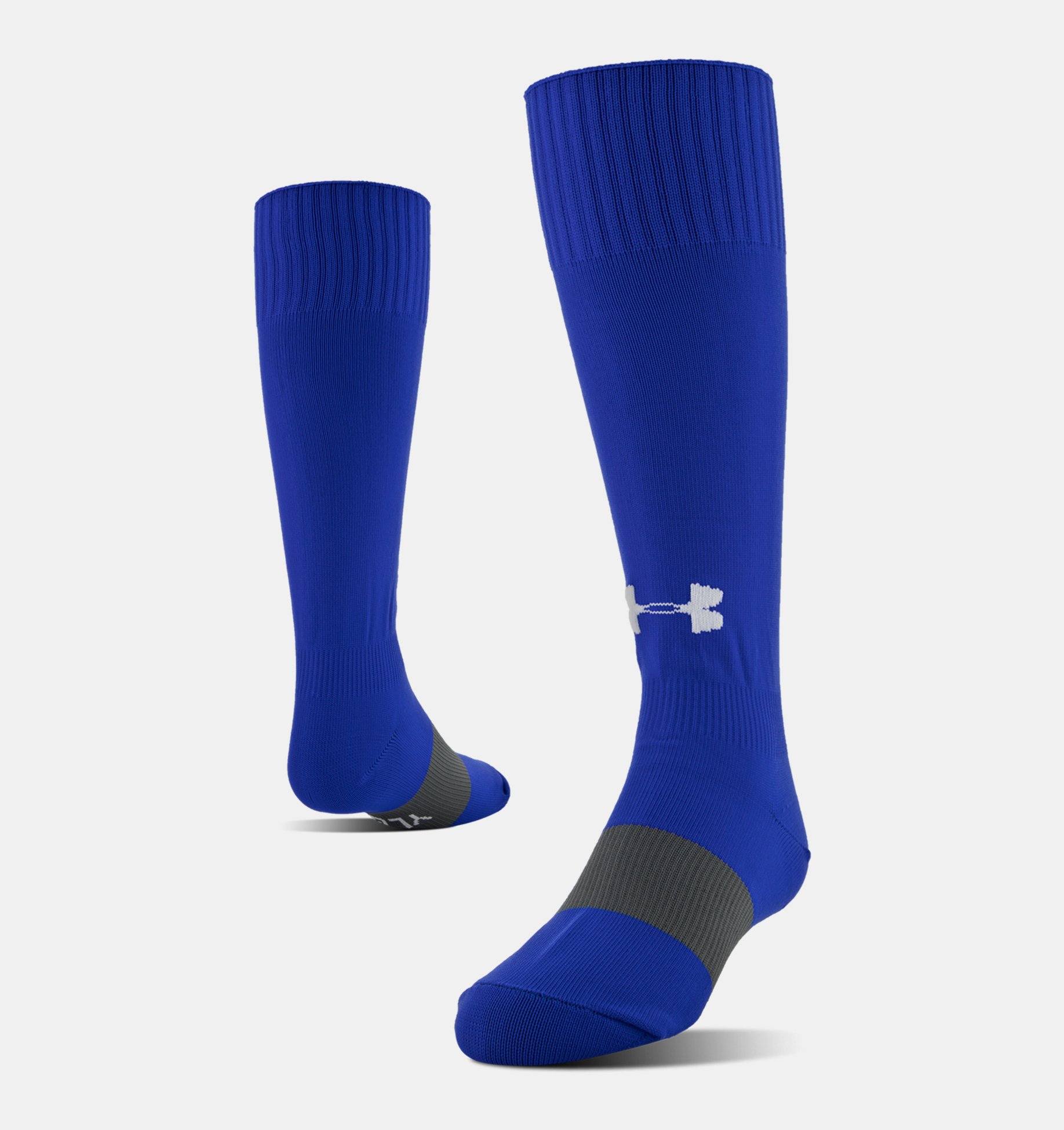Under Armour Adult Soccer Socks Over-the-calf 3 Pair 2 White 1 Royal Large for sale online 